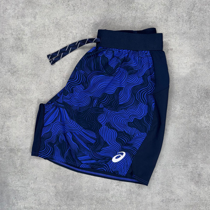 Asics FujiTrail Windrunner Jacket 3-Piece Short Set Navy/White