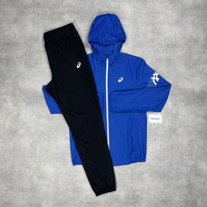 Asics Icon Windrunner Dark Cobalt & Black Core Bottoms Set