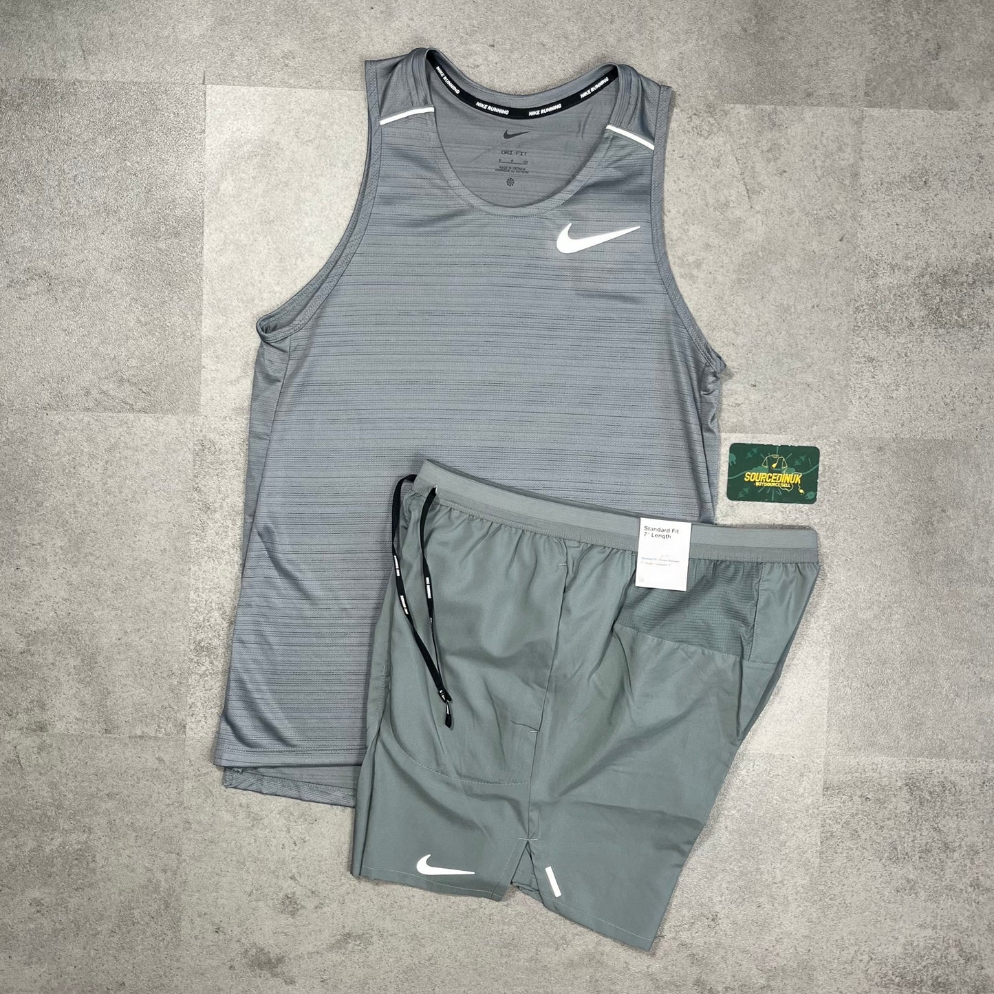 Nike Miler Vest “Grey” & Grey Flex Stride Short Set