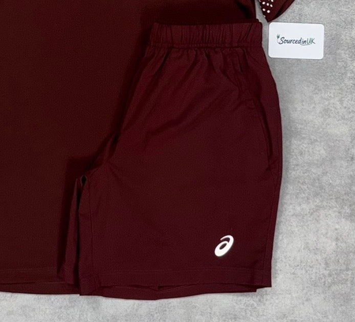 Asics Challenger Shorts 7” Burgundy