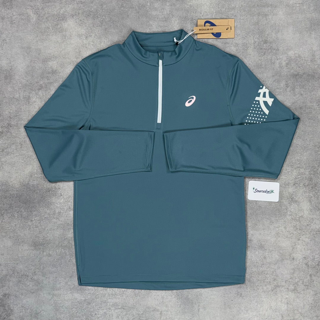 Asics Icon 1/4 Zip Foggy Teal