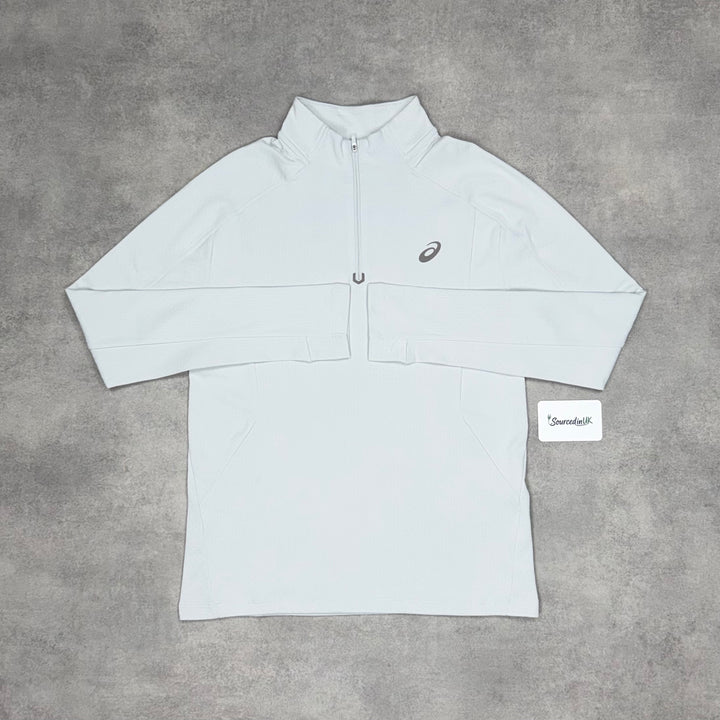 Asics Therma 1/4 Zip Ice White & Asics Core Bottoms Black/Grey