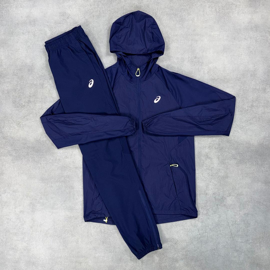 Asics Road Jacket Midnight & Midnight Icon Pants Set