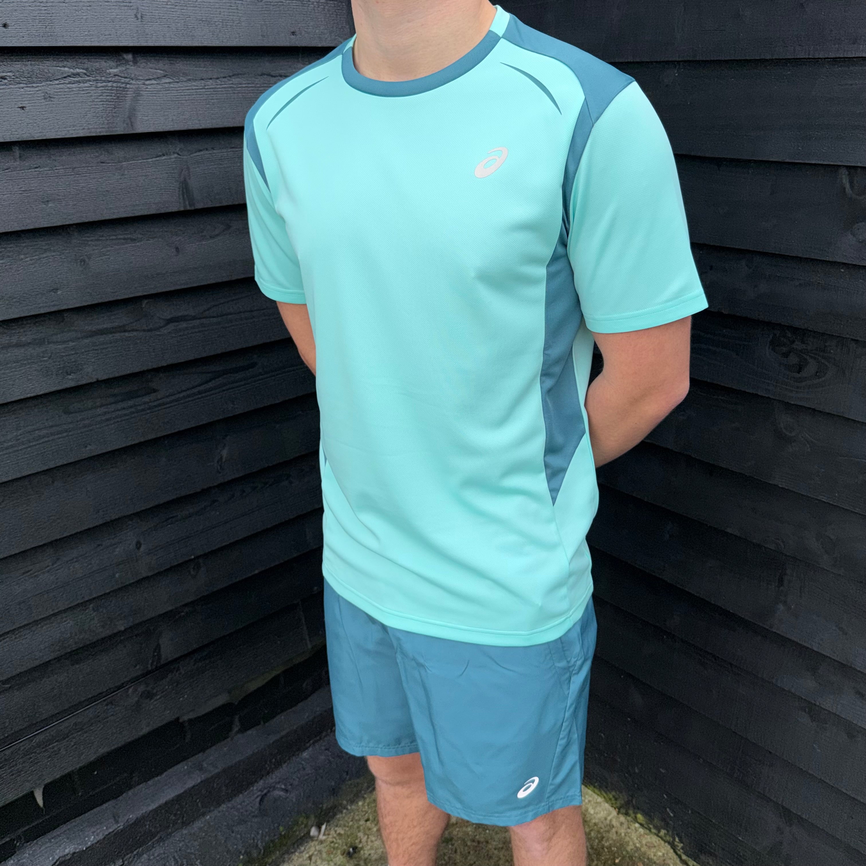 Asics Curve T-Shirt Aluminium Mint & Aluminium 7” Shorts Set