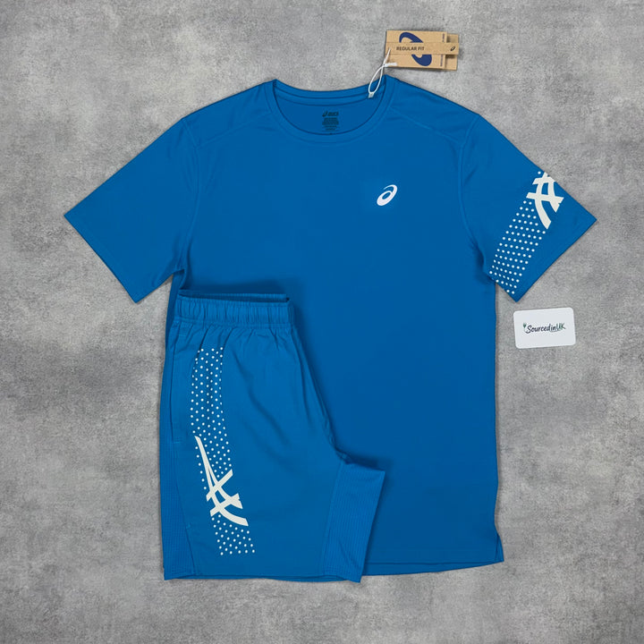 Asics Icon T-Shirt Shorts Set Deep Blue