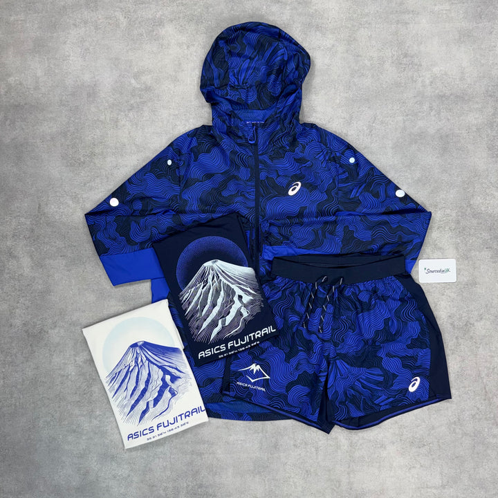 Asics FujiTrail Windrunner Jacket 3-Piece Short Set Navy