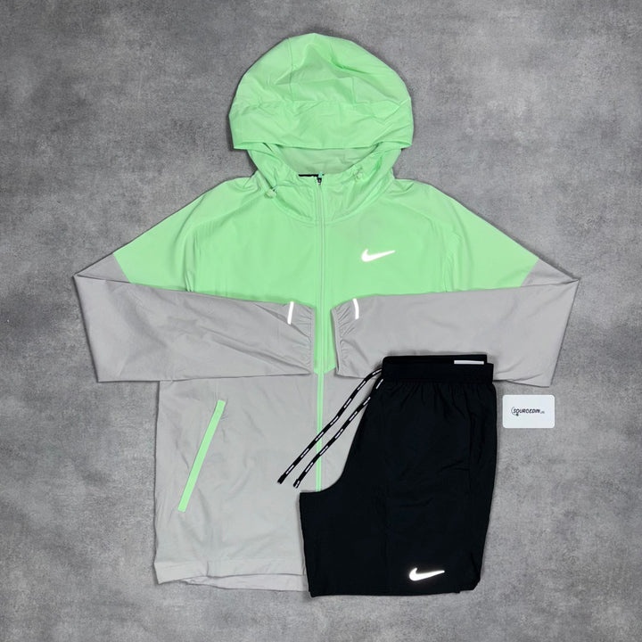 Nike Uv Windrunner Jacket Vapour Green & Black/Grey 7” Flex Stride Short Set