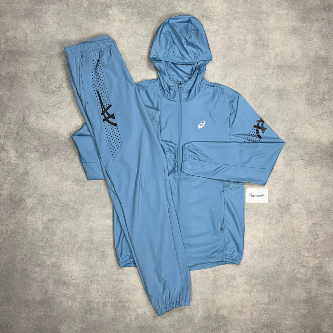 Asics Icon Windrunner Ash Blue & Ash Blue Icon Bottoms Set
