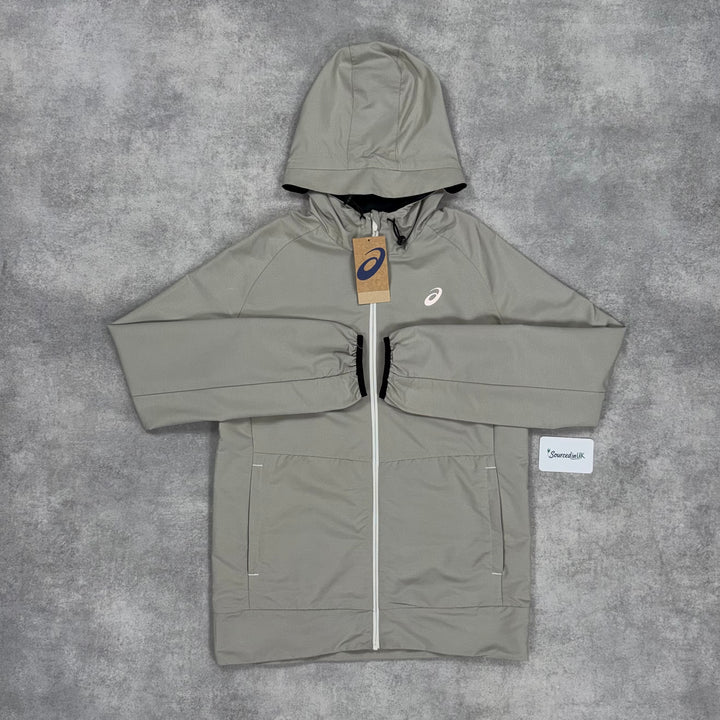 Asics Knit Woven Jacket Birch & Grey/Black Silver Pants Set