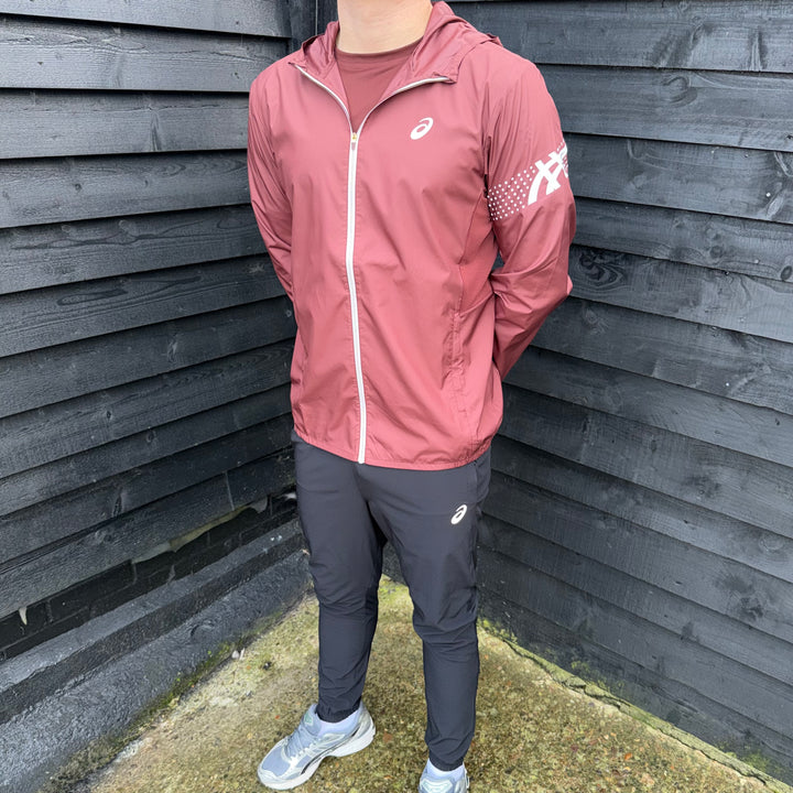 Asics Icon Windrunner Burgandy & Black Core Bottoms Set