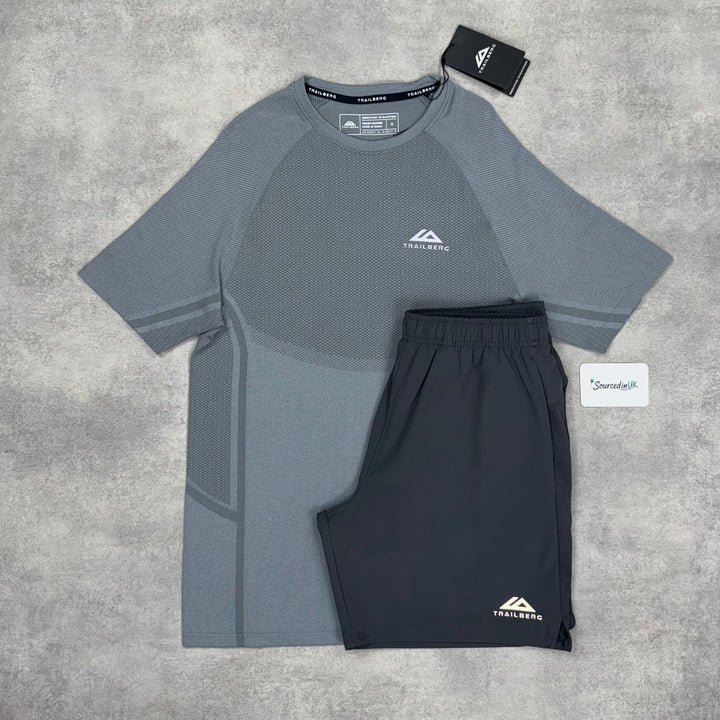 Trailberg Rapid Dash T-Shirt Concrete Grey & Concrete Grey 7” Challenger Shorts Set