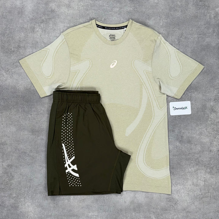 Asics Seamless T-Shirt Gel Nyc Set Cream/Oatmel Obsidian