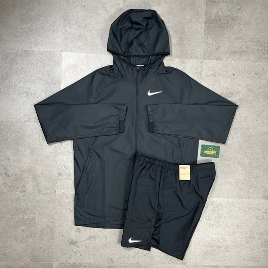 Nike Essential Windbreaker & Challenger Short Set “Black”