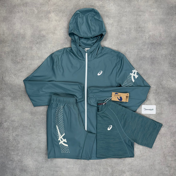Asics Icon Jacket 3-Piece Short Foggy Teal