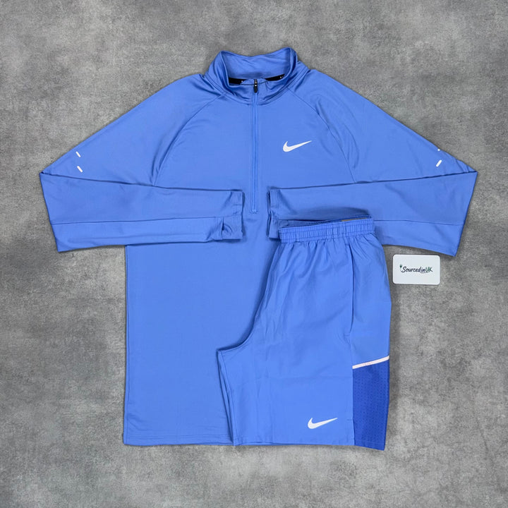 Nike Stride 1/4 Zip University Blue & 7" Challenger Short Set