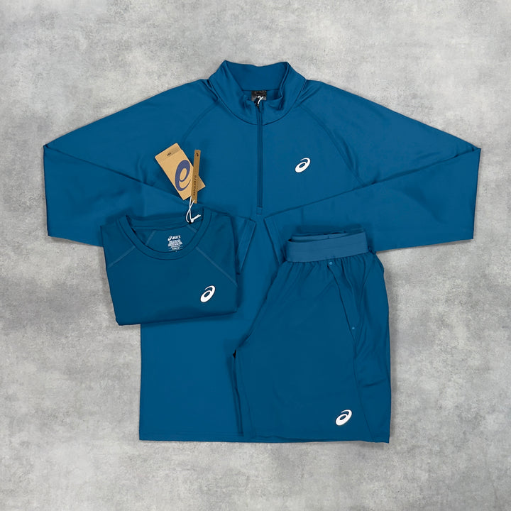 Asics Core 1/4 Zip 3-Short Dark Teal