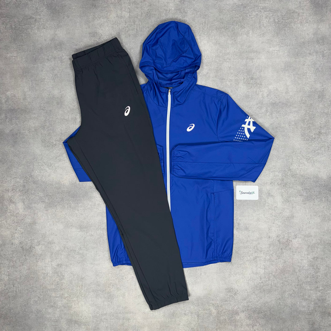 Asics Icon Windrunner Dark Cobalt & Black Core Bottoms Set