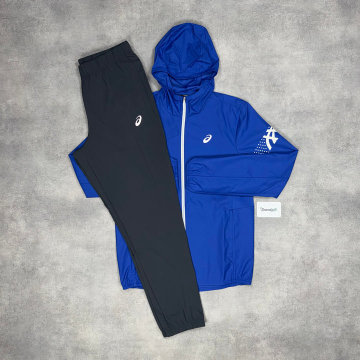 Asics Icon Windrunner Dark Cobalt & Black Core Bottoms Set